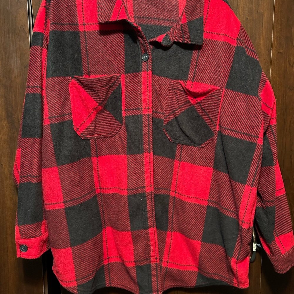 Maurices Red and Black Striped Shirt
